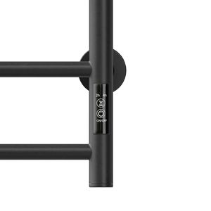 Sèche-serviettes électrique mural en acier inoxydable, porte-serviettes 4 barres pour salle de bain, noir, séchoir à serviettes chauffant - Product Image 3