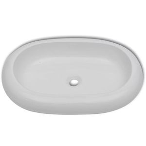 Lavabo bagno 24.8 lusso \ "X 16.5 \" bianco in ceramica di forma ovale - Product Image 4