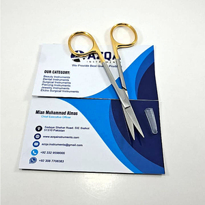 Stainless Steel 4.5 Inch Curved <b>Tungsten</b> Carbide Iris Scissors With Gold Plated <b>Ring</b> Handles For Professional Surgical Use - Product Image 6
