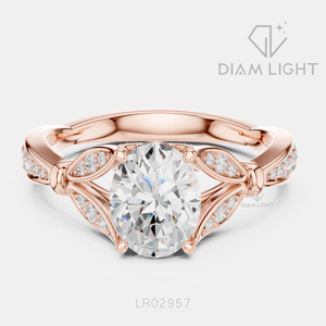 Bague en diamant de laboratoire ovale 1,36 carat, certifiée IGI, or blanc 14 carats, couleur F+, clarté VS+, pour fiançailles, mariage ou cadeau - Product Image 3