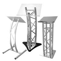 Podium de conférence TRUSS incurvé, pupitre rectangulaire en aluminium, podium en treillis, présentoir en treillis pour événements et spectacles