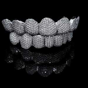 Grillz de Diamante Moissanita para Dientes, Corte Brillante Redondo, Microincrustaciones, Aleación Chapada en Oro Sólido, Joyería Dental Unisex - Product Image 3