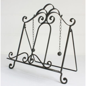 Nouveau support de livre en fer forgé décoratif, couleur blanche, pour la décoration de la maison, du bureau ou du salon - Product Image 2