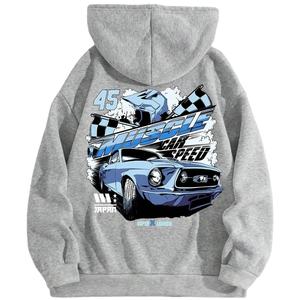 เสื้อฮู้ดผู้ชายลายรถสุดฮิต เนื้อผ้าฟลีซนุ่มสบาย ผลิตจากผ้าฝ้าย 100% รับสกรีนโลโก้ตามสั่ง - Product Image 1