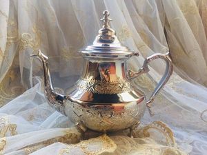 Metal teapot luxury teapot vintage teapot decorative teapot <b>tea</b> serving <b>pot</b> traditional teapot handcrafted teapot silver - Product Image 2