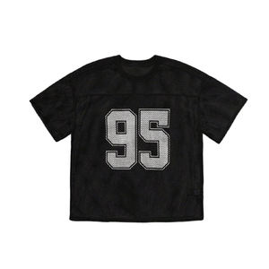 Maillot de football américain rétro personnalisé, coupe courte, style streetwear, coupe ample, en mesh, vente en gros - Product Image 2
