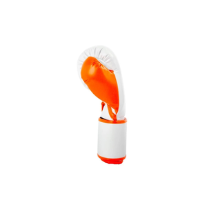 Gants de boxe en PU blancs et orange, fermeture à lacets au poignet, respirants, équipement de boxe pour adultes - Product Image 6