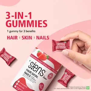 Siens by Dabur Cabello, Piel y Uñas (Botella de 3 gomitas) Ilumina la Piel Controla la Caída del Cabello Fortalece el Cabello y las Uñas Cultivo Silvestre - Product Image 4