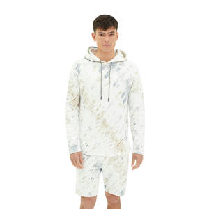 Conjunto Deportivo Personalizado de 2 Piezas para Hombre, Primavera, 100% Algodón, Felpa Transpirable, Informal, con Sudadera con Capucha y Pantalones Cortos - Product Image 2