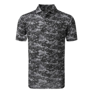 Polo camouflage à manches courtes pour homme, séchage rapide, en polyester tricoté, coupe décontractée, avec boutons - Product Image 6