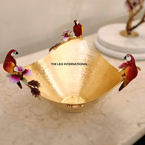 White Color Powder Coated Round <b>Top</b> Bowl With Silver <b>Shiny</b> Polished Human Designer Base Stand From India In Impressive Price - Product Image 5
