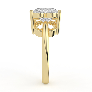 Anillo de Oro Amarillo Sólido de 14K y 18K con Diamante Cultivado en Laboratorio, Corte Corazón, Motivo de Lazo, Nudo Delicado, Joyería de Moda con Diseño Caprichoso - Product Image 6
