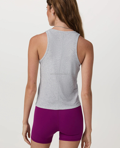 Camiseta sin mangas para mujer de calidad superior transpirable 220g tejido de punto de poliéster/algodón ecológico diseño personalizado corto sin mangas - Product Image 3