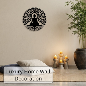 Décoration murale en métal Gautam Buddha de qualité supérieure |   Sculpture murale élégante et moderne pour salon, chambre, salle de méditation et bureau - Product Image 2