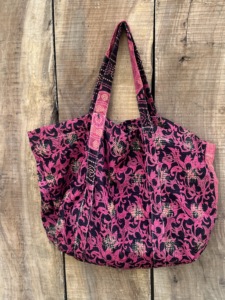 Sac fourre-tout en tissu Kantha écologique en coton, fait main, réutilisable, pour le shopping, la plage, les pique-niques, les courses - Product Image 2