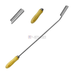 Râpe dentaire équine en acier inoxydable, manuelle, réglable, avec manche en bois, instrument professionnel de dentisterie équine, conforme aux normes MOL - Product Image 1