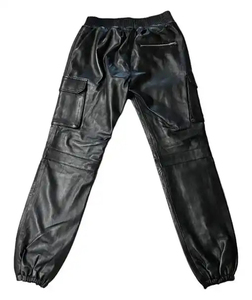 Conjunto Deportivo de Invierno para Hombre, de Cuero Genuino Premium, con Capucha y Transpirable, Chaqueta y Pantalón de Cuero de Lujo, Moda Urbana - Product Image 5