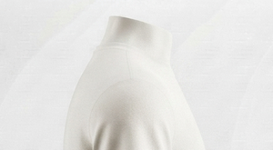 Men's Off <b>White</b> Short Sleeve O-Neck Knitted T-Shirt Regular Fit Solid Color Formal Breathable Front Logo - Product Image 5