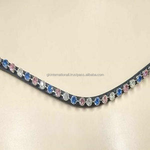 Classique Coloré Cristaux Diamante Chaîne Bling front Band pour Bride Conception Personnalisée Cristaux Décoratif En Cuir Cheval front Band - Product Image 5