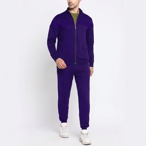 Men's Casual Tracksuit Full <b>Zip</b> Solid Color 100% Polyester Quick Dry Eco-Friendly Lightweight <b>Joggers</b> Set Breathable Stand - Product Image 5