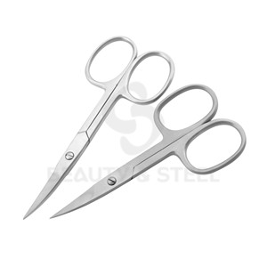 Ciseaux à ongles mats argentés de qualité supérieure avec bord incurvé professionnel et poignées ergonomiques larges pour une précision professionnelle en salon - Product Image 3