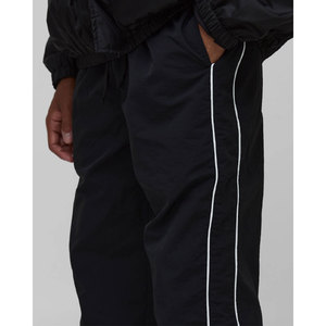 <b>Men's</b> Black Sweatpants with <b>White</b> Side Stripe Elastic Waist Drawstring Casual <b>Joggers</b> Autumn Wear - Product Image 2