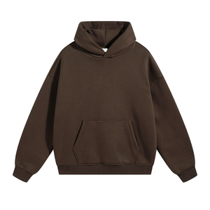เสื้อฮู้ดดี้โอเวอร์ไซส์สำหรับผู้ชาย ผ้าหนานุ่ม พิมพ์ลายโลโก้แบบพัฟ  สีพื้น ผ้าฝ้ายฟลีซ 100% - Product Image 2