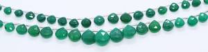 AAA Natural Green Onyx Faceted Heart Shape Beads 7 to 9 MM Onyx Briolette 7 Inch Natural Green Onyx Heart Beads for Jewelry - Product Image 4