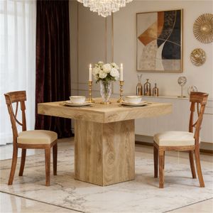 <b>Square</b> <b>Kitchen</b> Dining <b>Table</b> with Farmhouse Style Coffee <b>Table</b> Only - Product Image 4