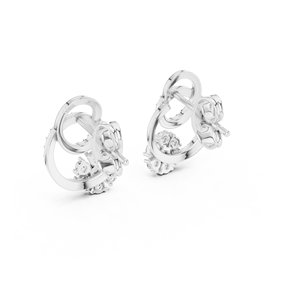 Ensemble de boucles d'oreilles STARLACE CIRCLE en diamants de laboratoire cultivés, en or blanc 18 carats, pour femme, pour fiançailles, fête, Saint-Valentin, ou usage quotidien - Product Image 2