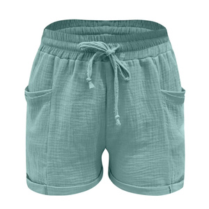 Shorts de Mujer Transpirables, Ecológicos, con Estampado de Leopardo, Cintura Alta Elástica, Pierna Recta, Estilo Motero, Impermeables, para Verano - Product Image 1