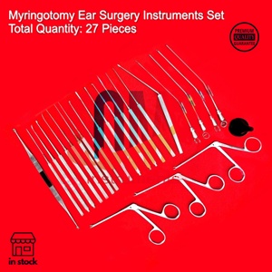 Juego de Miringotomía Quirúrgica ENT de 27 Piezas, Acero Inoxidable Sólido, Aprobado por CE, Autoclavable, Reutilizable, de la Mejor Calidad para Cirugía del Oído Medio - Product Image 2