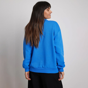 Sweat-shirt oversize à épaules tombantes pour femme, 100% coton, col rond uni, style streetwear, pull décontracté, vente en gros - Product Image 3