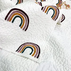 New designer Rainbow Quilt wholesale rainbow blanket quilted baby blanket cot quilt crib bedding kantha