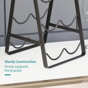 Portabottiglie da Tavolo Mecor Design Classico a 3 Livelli, Porta Vini in Legno per 6 Bottiglie, per Arredamento Casa, Bar, Cantina - Product Image 6