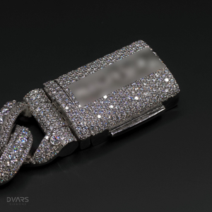 Bracelet Miami Cuban Chain Link personnalisé en Moissanite VVS, serti de diamants, en or blanc, bijoux Hip Hop pour hommes et femmes - Product Image 3