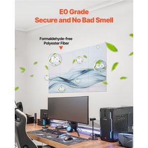 Set di 8 Pannelli Acustici Decorativi Autoadesivi 47,24 X 23,62 X 0,4 Pollici, Piastrelle Fonoassorbenti per l'Isolamento Acustico - Product Image 6