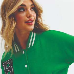 Veste universitaire en velours de coton à carreaux coupe ajustée coupe-vent de qualité supérieure pour femme, design personnalisé, idéale pour l'automne et les tenues décontractées – Meilleures ventes - Product Image 2