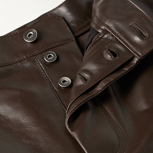 Pantalones de Hombre JAYCAN SPORTS de Cuero Sintético Transpirable y Ecológico para Invierno, Corte Recto Relajado, Pliegues Delanteros, Cintura Media - Product Image 4