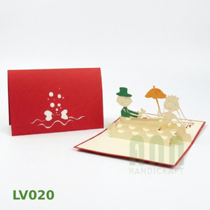 Carte d'invitation de mariage pop-up 3D personnalisée avec motif voilier, enveloppe et boîte en papier découpée à la main – Offre de Thanksgiving - Product Image 2