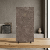 Carreaux de porcelaine émaillée modernes Pulpis Brown Terrazzo, 60x120cm, décoratifs, imitation brique, pour sol et mur extérieur