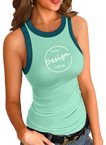 Custom Print Plain Ringer Women Push Bra Corset Tank Tops Summer Sleeveless Slim Knit Ribbed Racerback Blouses Breathable - Product Image 3