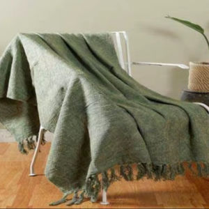 Manta de Algodón Teñido Sólido Ecológica de Lujo con Acabado Suave para Cama, Sofá, Salón, Decoración de Interiores, Uso en Todas las Estaciones - Product Image 1