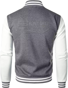 Service OEM – Blouson universitaire slim décontracté pour homme, col montant, hiver, personnalisé, haute qualité, avec caractéristiques écologiques sur le devant - Product Image 3