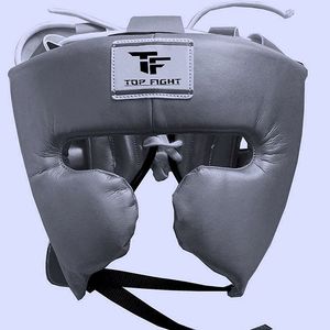 Protector de Cabeza de Boxeo PU Negro y Blanco Transpirable para Entrenamiento de Sparring Adultos Artes Marciales Cierre de Gancho y Bucle - Product Image 3