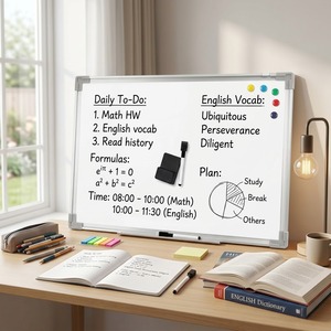 ไวท์บอร์ดแม่เหล็กขนาด 45x60 ซม. สำหรับนักเรียนวางแผนการเรียน พร้อมกรอบอะลูมิเนียม - Product Image 1