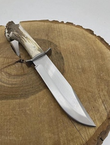 Couteau de chasse à pointe tombante, lame en acier Damas, manche en bois de cerf, couteau de survie pour l'extérieur - Product Image 2