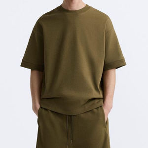 Wholesale Summer Wear New Design Men Casual <b>Twin</b> <b>Sets</b> Breathable 100% Cotton Short Sleeve T-Shirt & Shorts Contrast Color <b>Set</b> - Product Image 4