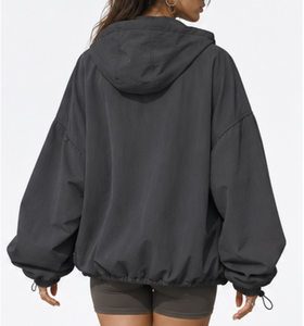 Custom Women's Oversized Hooded Safari <b>Jacket</b> Breathable Eco-Friendly <b>Zip</b> <b>up</b> Casual Outdoor Bomber Coat OEM ODM Manufacturer - Product Image 5