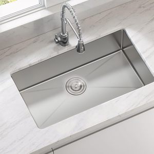 THCSS-0554 làm bằng tay 304 bồn rửa bằng thép không gỉ, góc R10, lưu vực lớn, chống vết bẩn, hoàn hảo cho nhà bếp chuyên nghiệp - Product Image 4